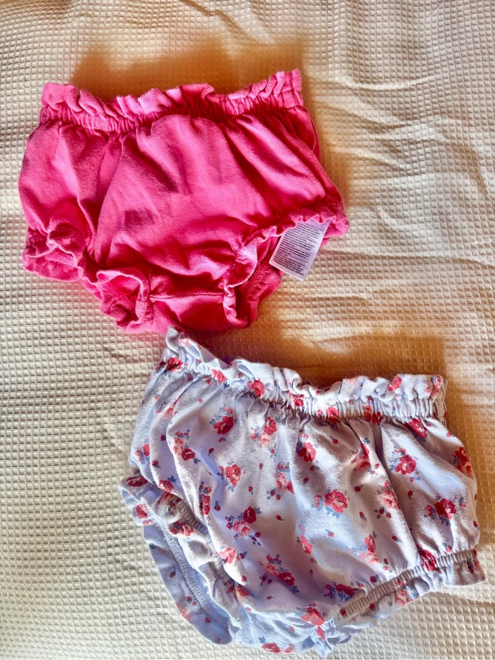 baby gap girls 18–24m organic cotton floral ruffle bloomers 2-piece set